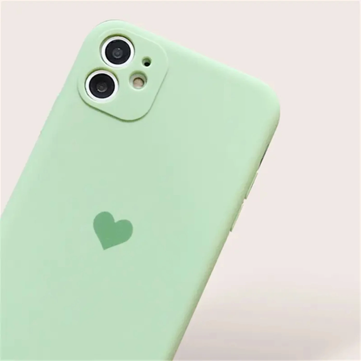 Green Love Soft Silicone Shock Absorbent Protective Case For IPhone 7/7P/8/8P/X/XS/XR/Xs Max/11/11pro/11pro Max/12/12 Pro/12pro