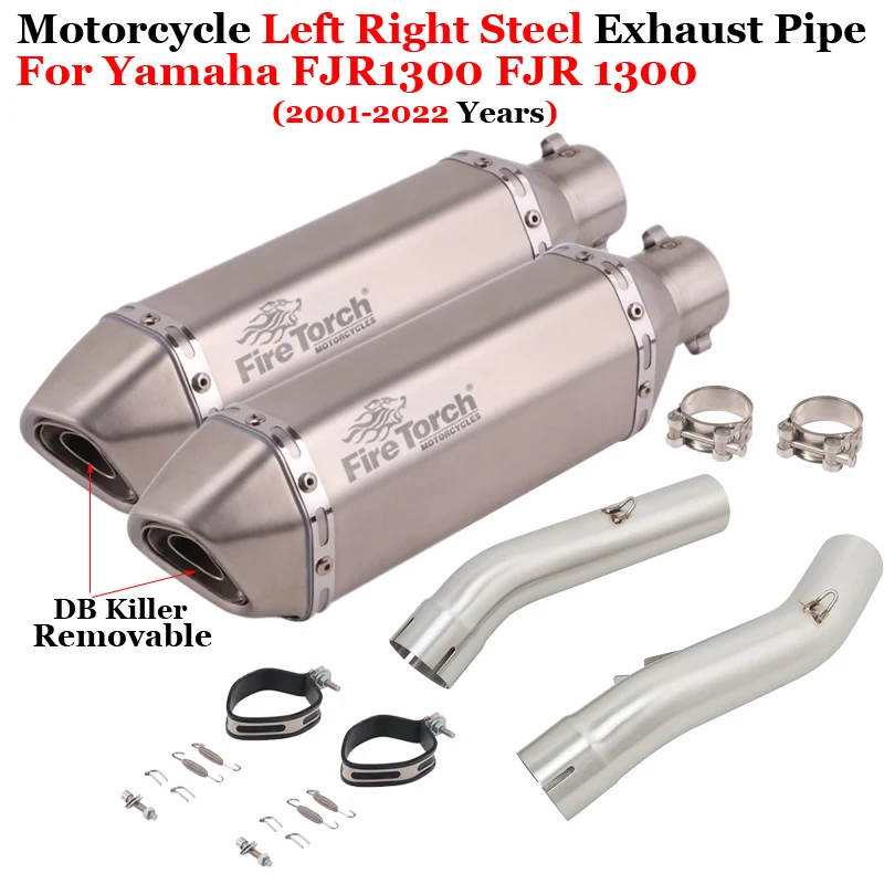 For Yamaha FJR 1300 2001 - 2020 2021 2022 2023 FJR1300 FJR 1300 Escape Moto Motorcycle Exhaust Muffler DB Killer With Mid Pipe