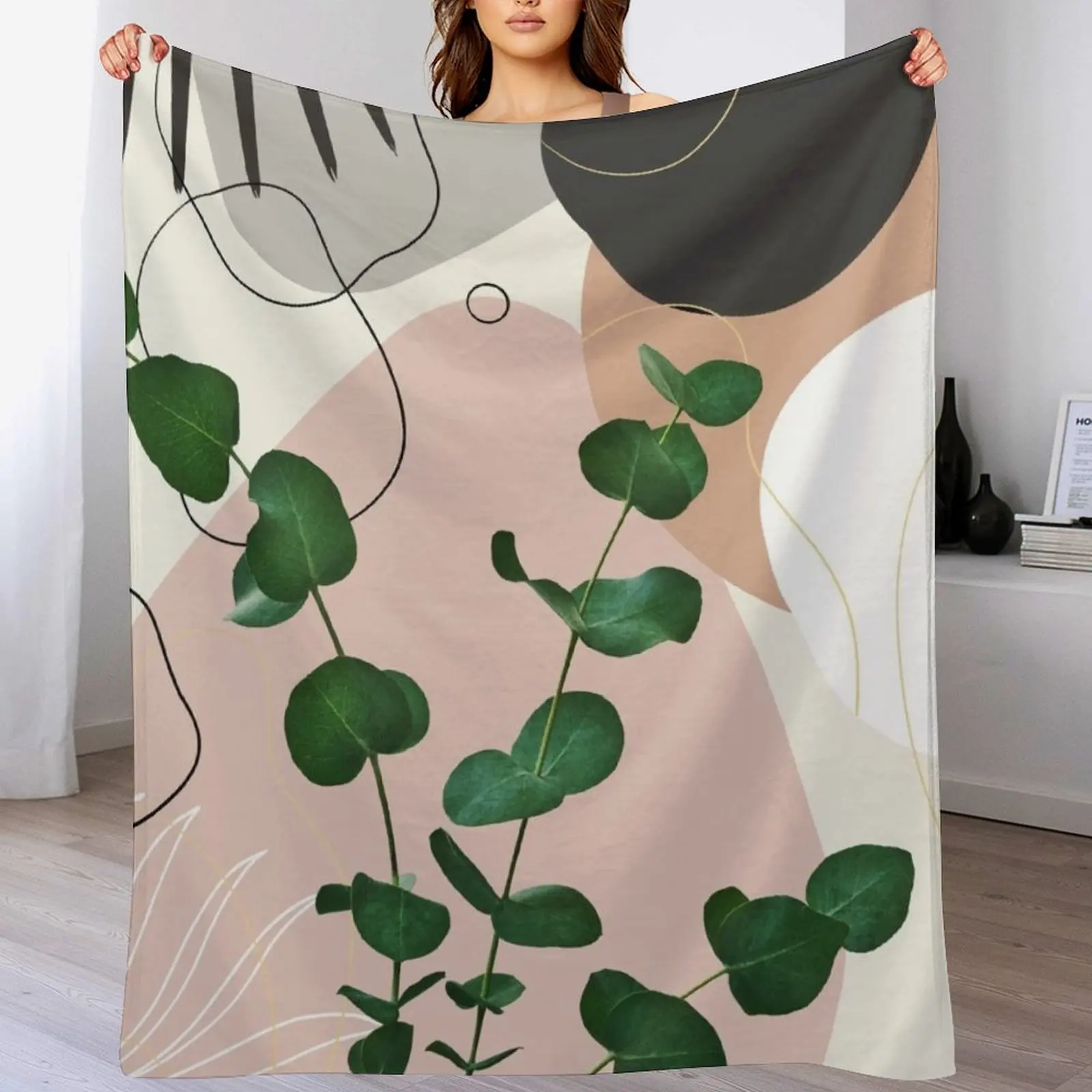 Eucalyptus Fan Palm Finesse #1 #tropical #decor #art Throw Blanket cosplay anime Luxury Brand Blankets