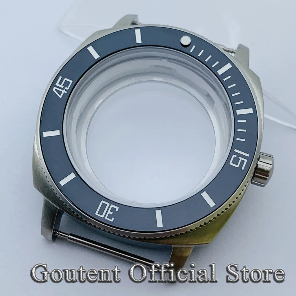 

Goutent 42mm Silver Watch Case Sapphire Glass Black Ceramic Bezel Fit NH35 NH36 Automatic Movement