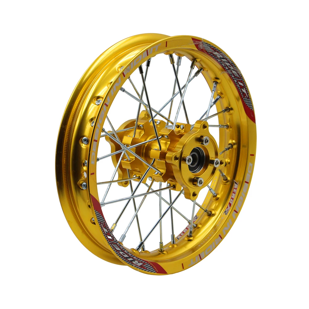 Motocross 1.85x12" Rear 1.40x14" Front Aluminum Wheel Rims 15mm CNC Hub Kit For KLX CRF Kayo BSE Dirt Pit Bike Motorcycle Parts view 5