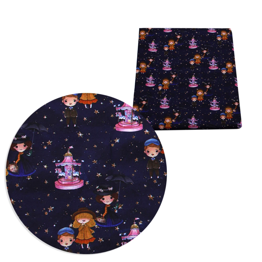 Disney Mary Poppins 50*145cm Digital Printing Polyester Cotton Fabric Sewing Quilting Fabric Needlework Material DIY Handmade