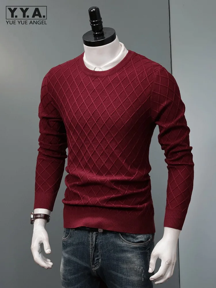 

Men Autumn O Neck Long Sleeve Sweater Tops Vintage Slim Fit Casual Pullover Knitwear Solid Color Knitted Sweaters Jumpers 4XL