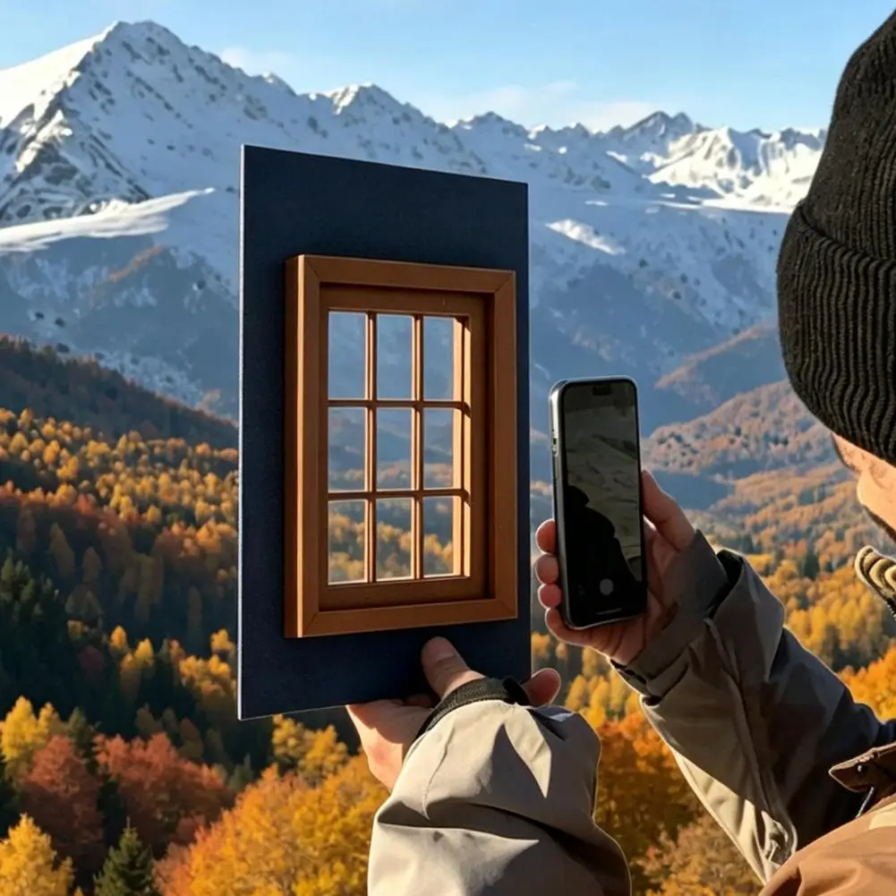 Realistic Window Views Photography Backdrop Window View Photography Prop Frame Paned Window Pane Helper for Outdoor Pictures