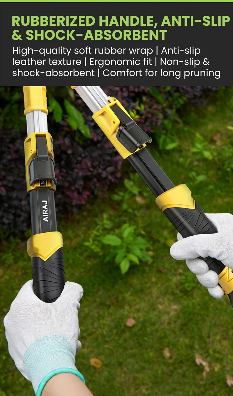 AIRAJ Ausziehbare Aluminium-Gartenschere, Große Öffnung mit Gezahnten Klingen, Effiziente Gartenschere für Äste - SK5-Klinge – Detail 6