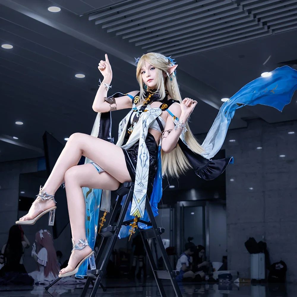 Game Wuthering Waves Cartethyia Cosplay Costume Girl Chiffon Clothing Sexy Stage Dress Up Uniform Halloween Carnival Outfit