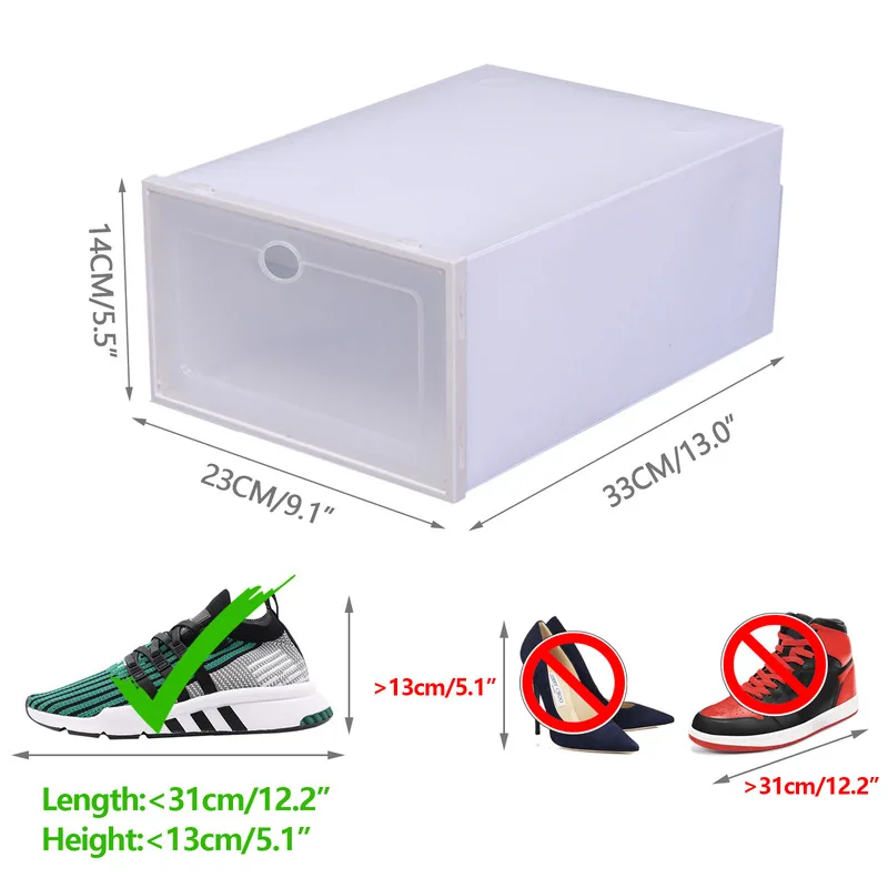Simplicity 20pcs Shoe Box Set Foldable Storage Plastic Kitchen Clear Home Organizer Rack Stack Bathroom Storage Box 6
