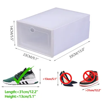 Simplicity 20pcs Shoe Box Set Foldable Storage Plastic Kitchen Clear Home Organizer Rack Stack Bathroom Storage Box 6