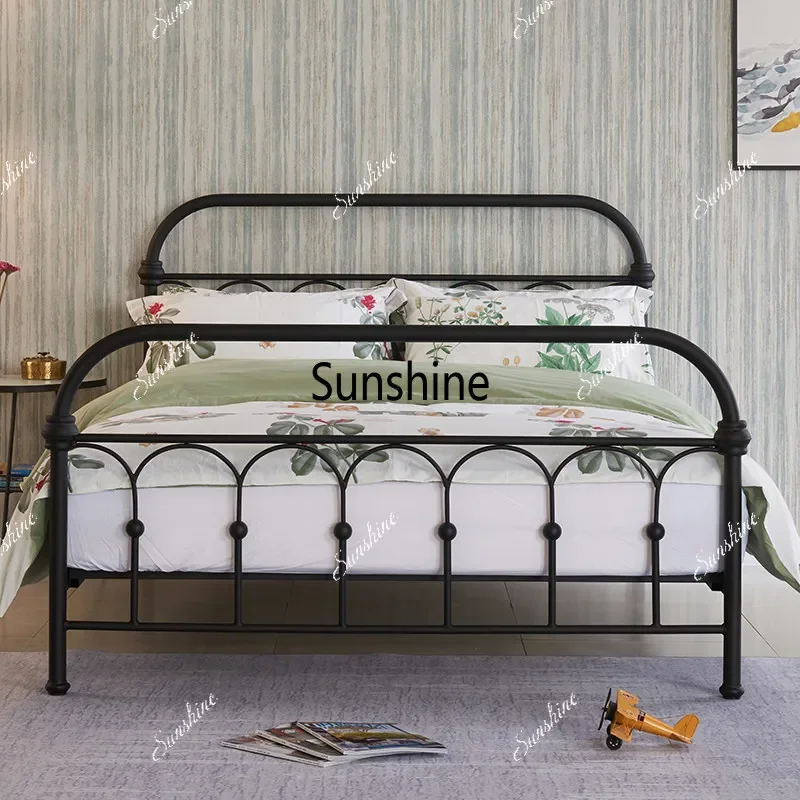 YAmerican rural retro pastoral simple modern high-end environmentally friendly double wrought iron bed