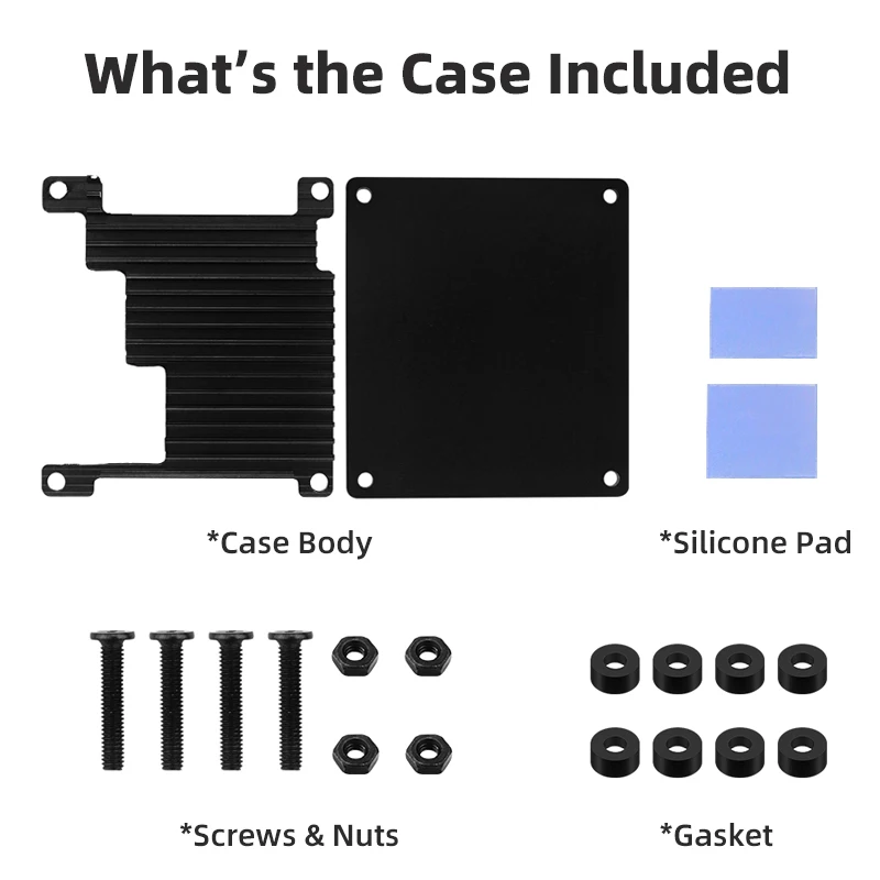 Orange Pi-Boîtier en alliage d'aluminium, dissipateurs de chaleur en silicone, alimentation en option pour OPI ontari3, CPU RAM