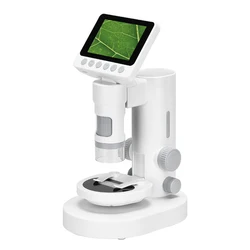 1080P Microscope with Base for Kids 1000X Portable Handheld Telescope 3.5'' HD Screen LED Lighted Pocket Digital Microscope