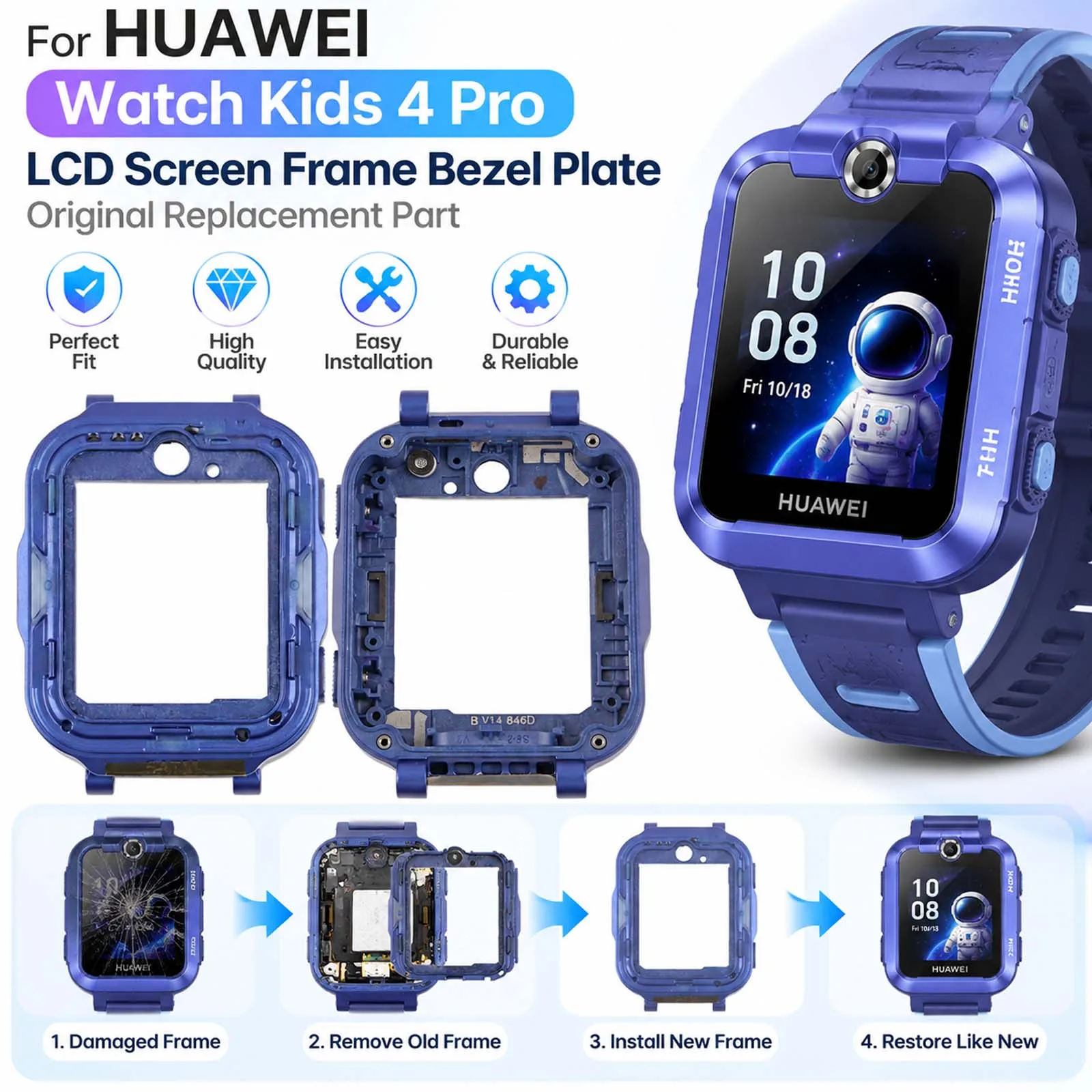 For Huawei Watch Kids 4 Pro Original LCD Screen Frame Bezel Plate