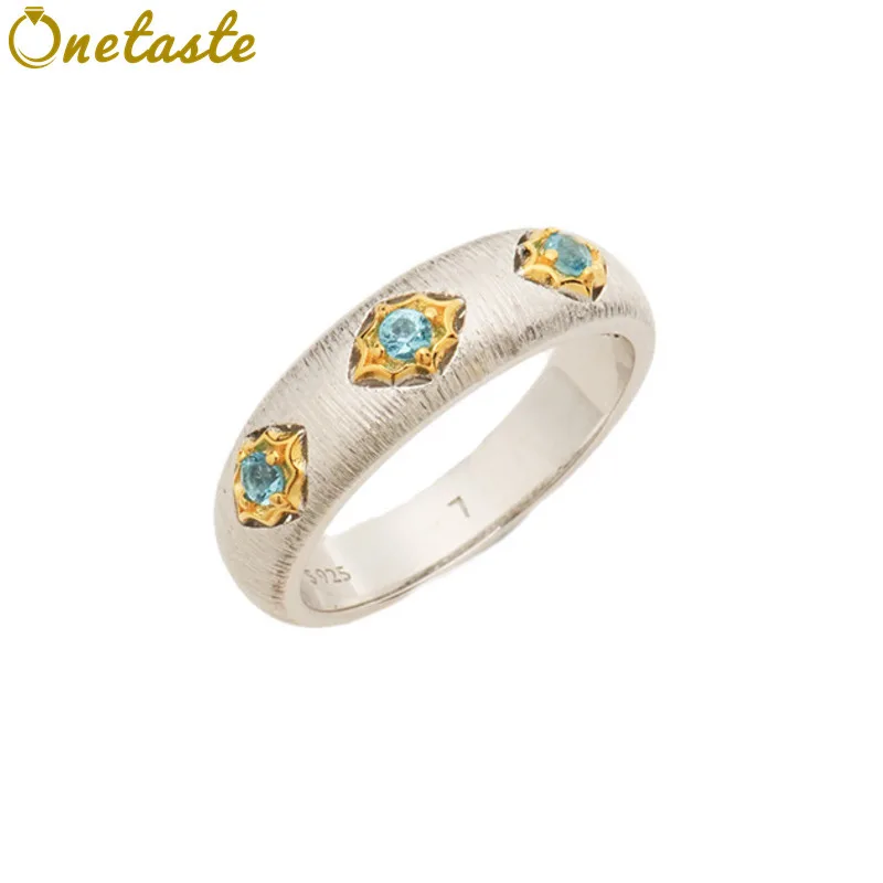 

S925 Серебряные двухтональные кольца с кубическим цирконием, матовые изогнутые кольца для женщин, модное изящное штабелируемое кольцо со звездой Eternity, роскошный подарок