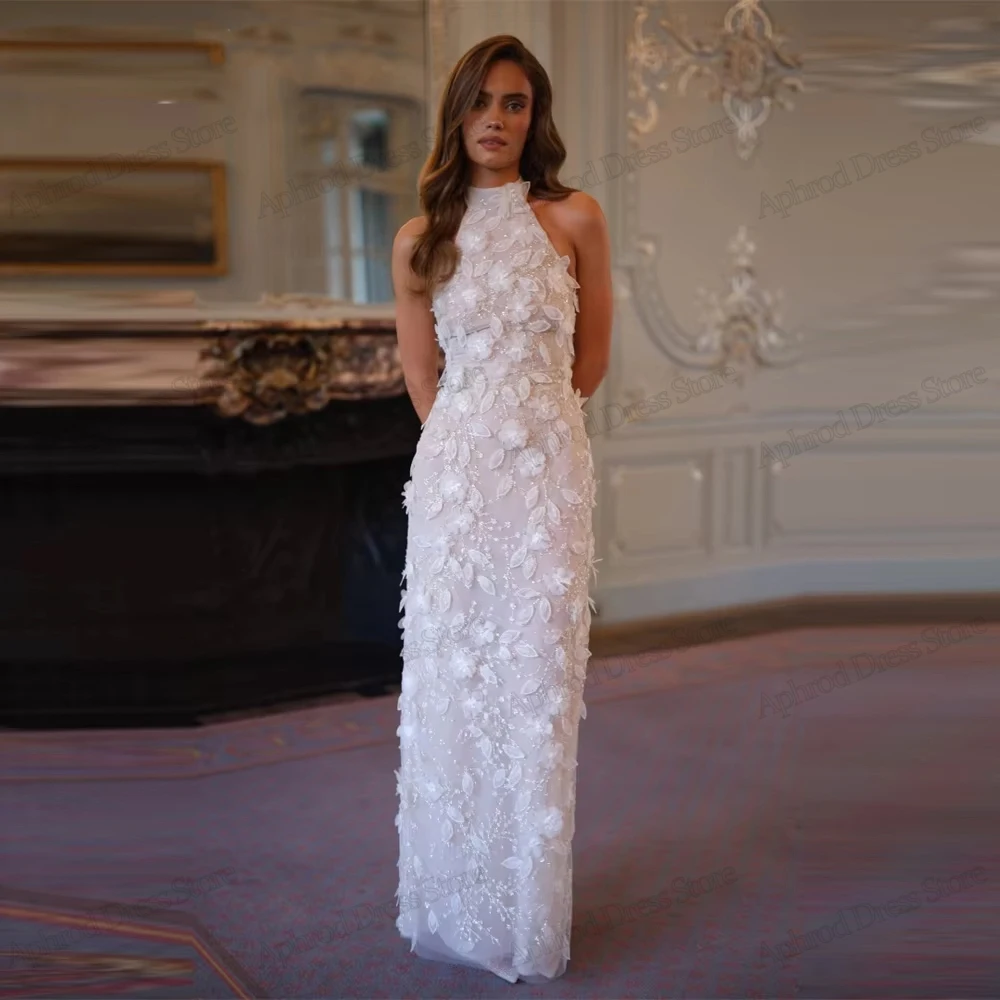 Glamouröse Hochzeitskleider Vintage Brautkleider 3D-Applikationen Ärmellos Rückenfrei Moderne Roben Maßgeschneiderte Vestidos De Novia 2026