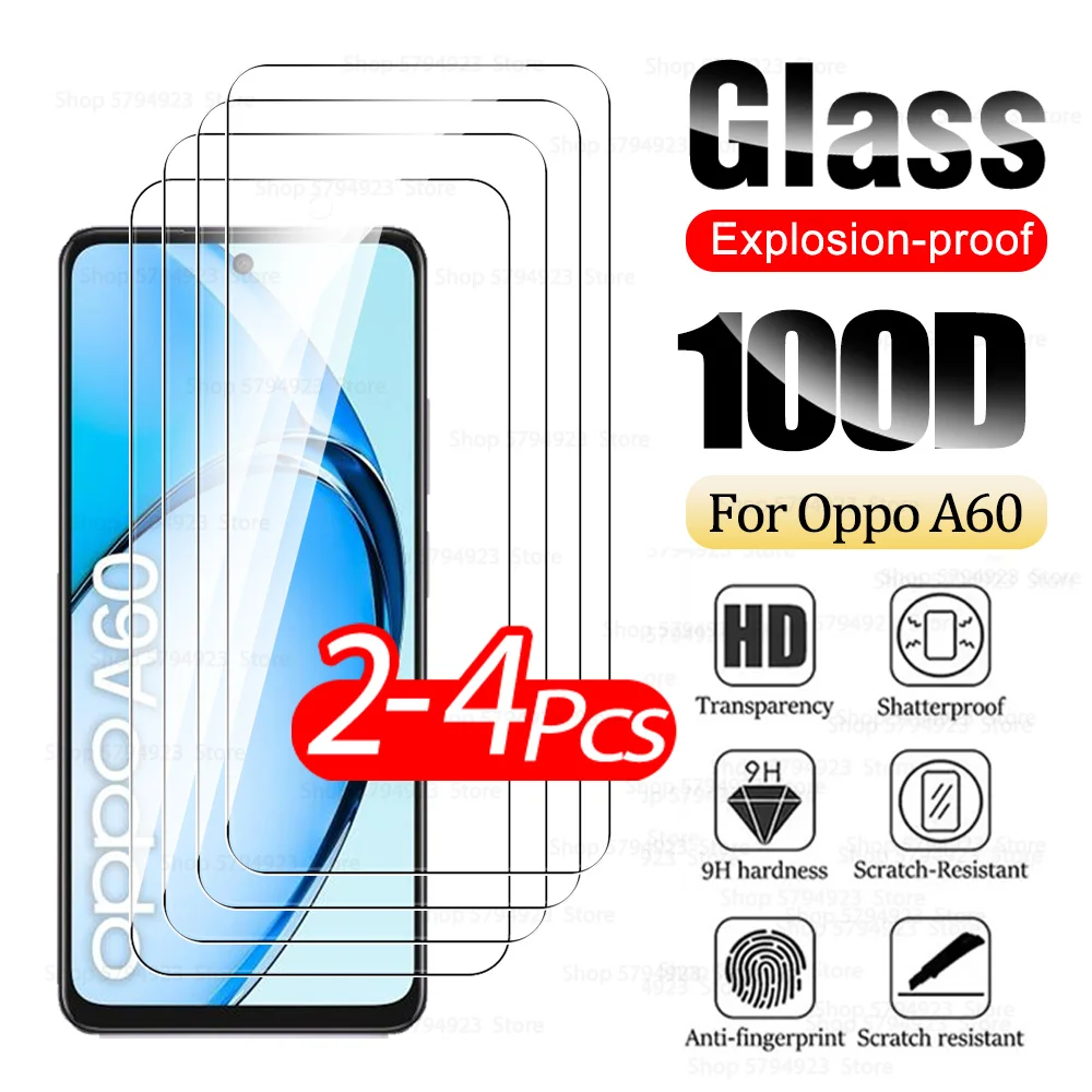 Oppo a60 4g vidro temperado película protetora, tampa clara, 4to 2
