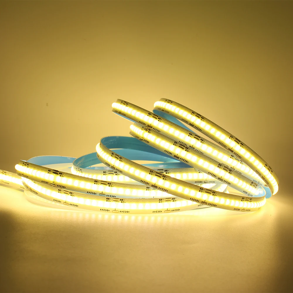 CCT COB LED Strip Light DC 24V 512 LEDs High Density Dual White FOB Flexible 1M 2M 3M 5M Tape Ribbon Strip Linear Lamp for Room