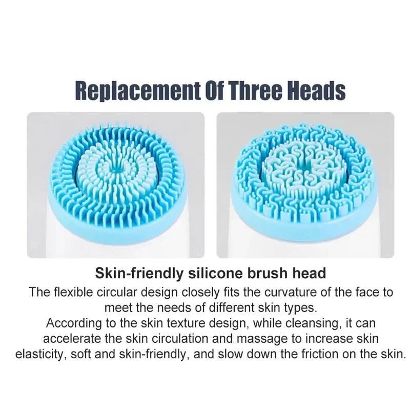 Wodoodporna szczoteczka do oczyszczania twarzy IPX7, jonizująca, ultradźwiękowa, z możliwością ładowania, z obrotową głowicą, do użytku domowego.