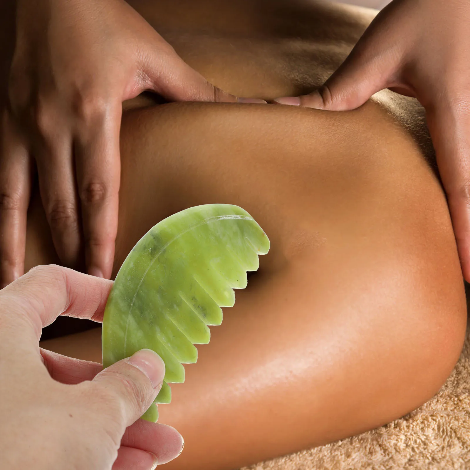 

Jade Craft Massage Comb Wide Tooth Design for Head and Scalp Relief Portable Travel-Friendly Non-Static Massage Tool for Family