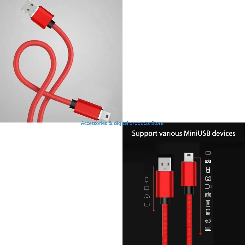 77JD Mini USB vers USB chargeur données rapide câble court pour voiture DVR GPS appareil photo numérique 1M