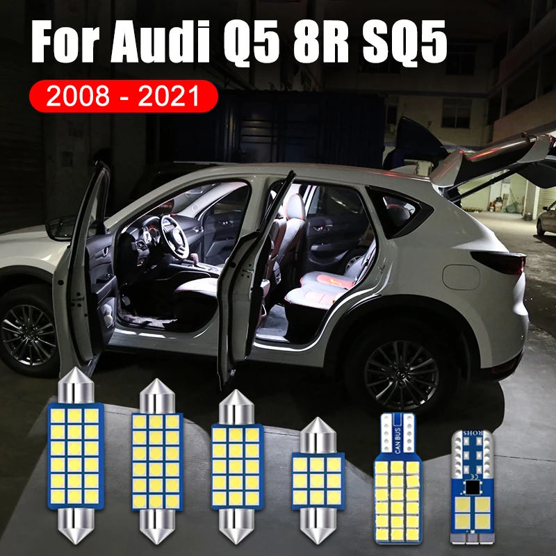 

For Audi Q5 8R SQ5 2008-2016 2017 2018 2019 2020 2021 14PCS 12V Car LED Reading Lights Vanity Mirror Trunk Lamps Glove Box Bulbs