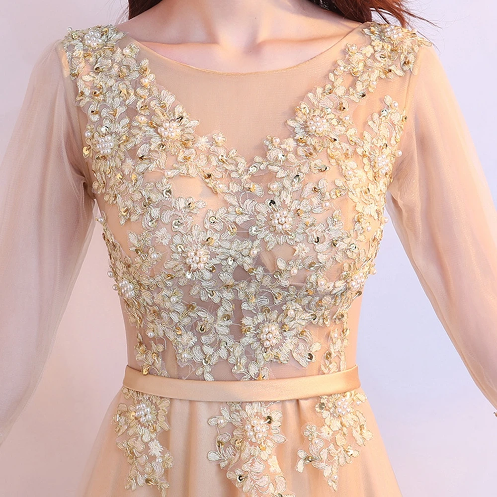 Formal Dresses Evening Gown A-Line Ankle-Length Appliques Women Dress Evening Party Customized
