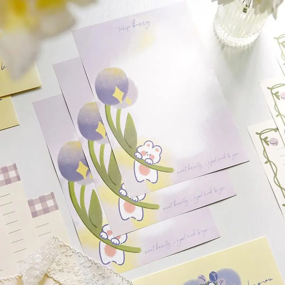 Invitation Card Flower Animal Envelopes Dog Cat Writable Letter Paper Sealing Stickers Cartoon Stationery Paper Letter Pads