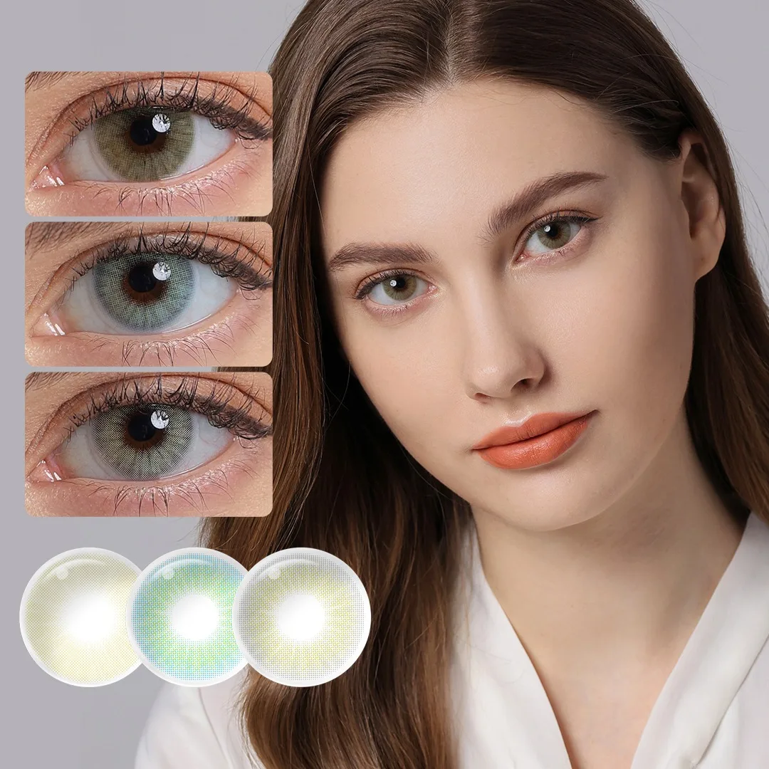 Magister Natural Lentes de Contato Coloridas para Olhos, Pupilentes Olho Lente Colorida, Cinza Gelado, 1 Par