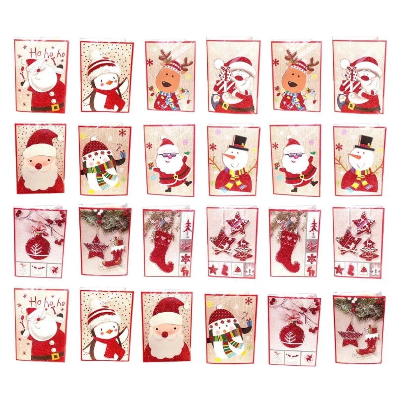 Feiertagsgrußkarten mit Musik, 24 Weihnachtskarten aus Karton mit verschiedenen Motiven, 13 x 19 für Familiennachrichten – Detail 1