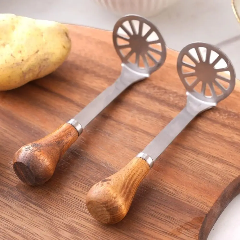 

2Pcs Hand Press Manual Potato Masher Stainless Steel Non-Stick Baby Food Masher Comfort Grip Rust-proof Vegetable Smasher
