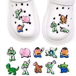 1Pcs Disney Toy Story Cartoon Shoe Buckle Anime Figure Buzz Lightyear Woody DIY  Buckle Charm Accessories Kid Birthday Gift