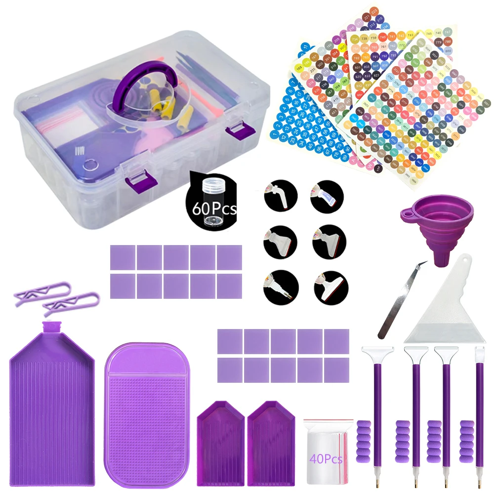 Diamond Painting Tools Accessories Plastic Storage Box Storage Box Plastic Tray Drill Pen DIY Kit Beads Container Storage