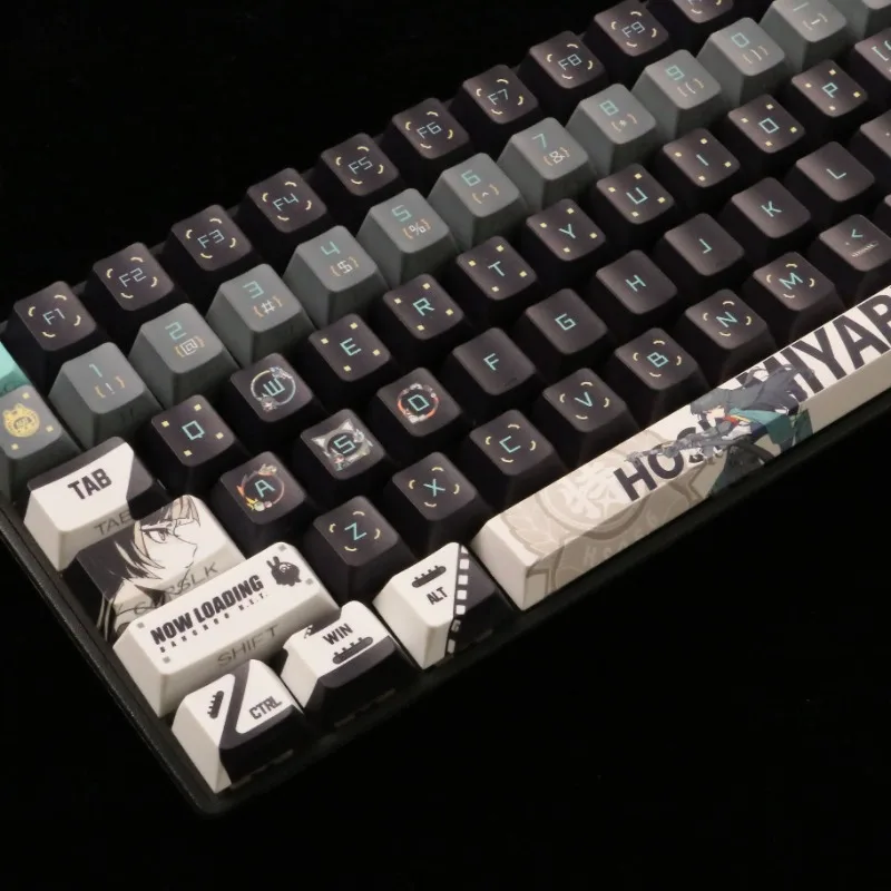 Hoshimi Miyabi Keycap 120 Keys Five-sided Thermal Sublimation PBT Original Empty/Side Engraving Mechanical Keyboard Accessories