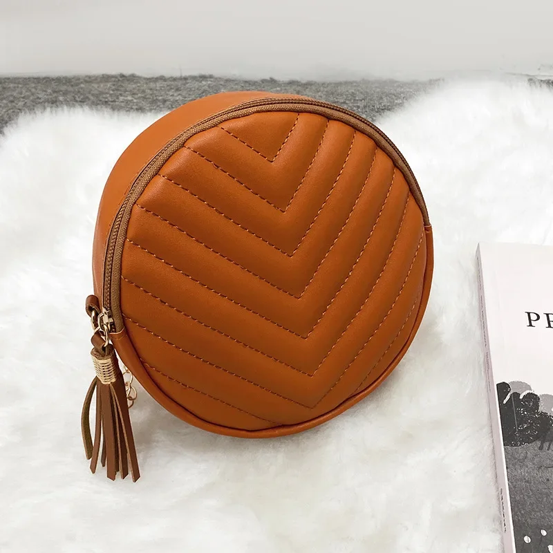 2023 New Small Round Bag Girls Crossbody Bag Fashion Retro Shoulder Bags Lady Chain Bag Purses Crossbody Bags for Women