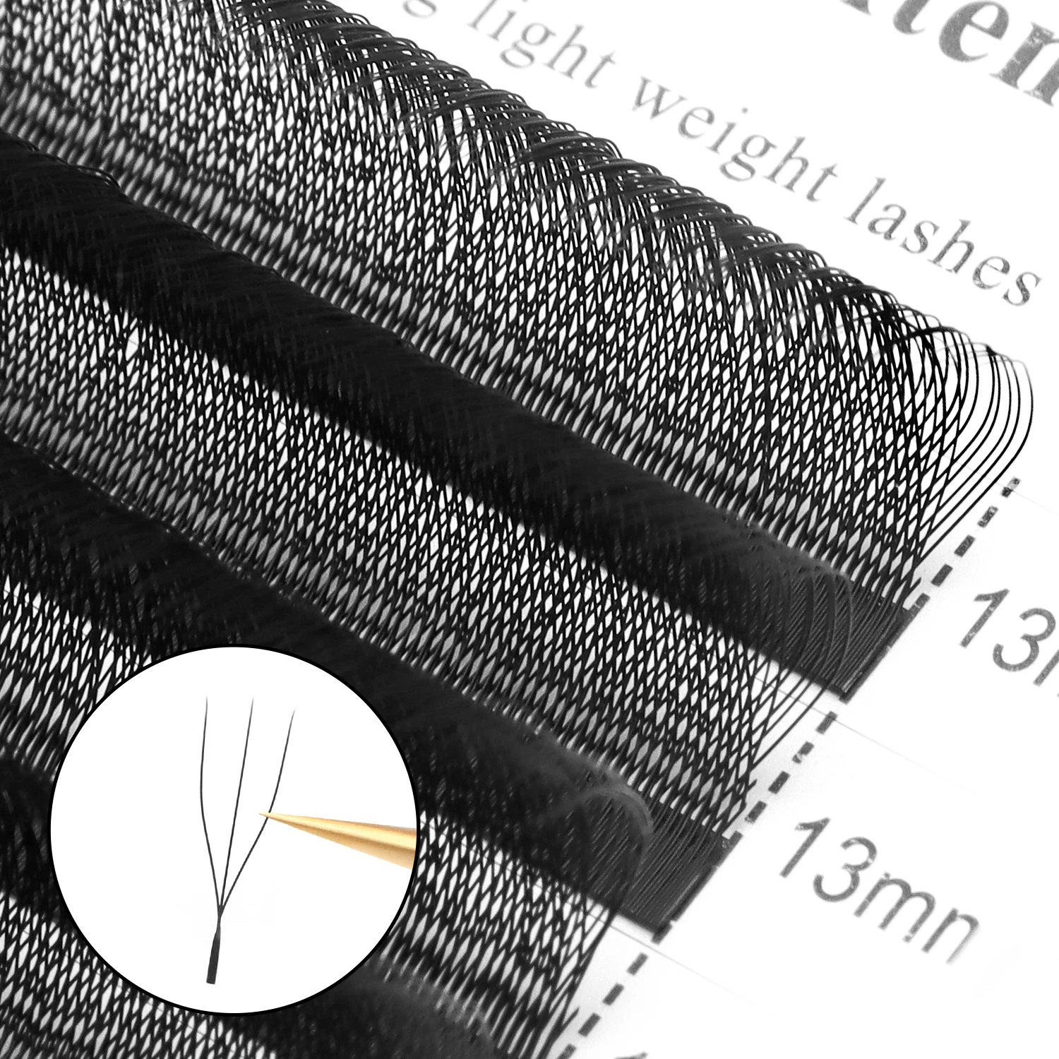 XIUSUZAKI U/W 3D W Wimpernverlängerung U-förmige 3DW vorgefertigte Volumenfächer Wimpernverlängerungen individuelle falsche Wimpern Make-up-Tools