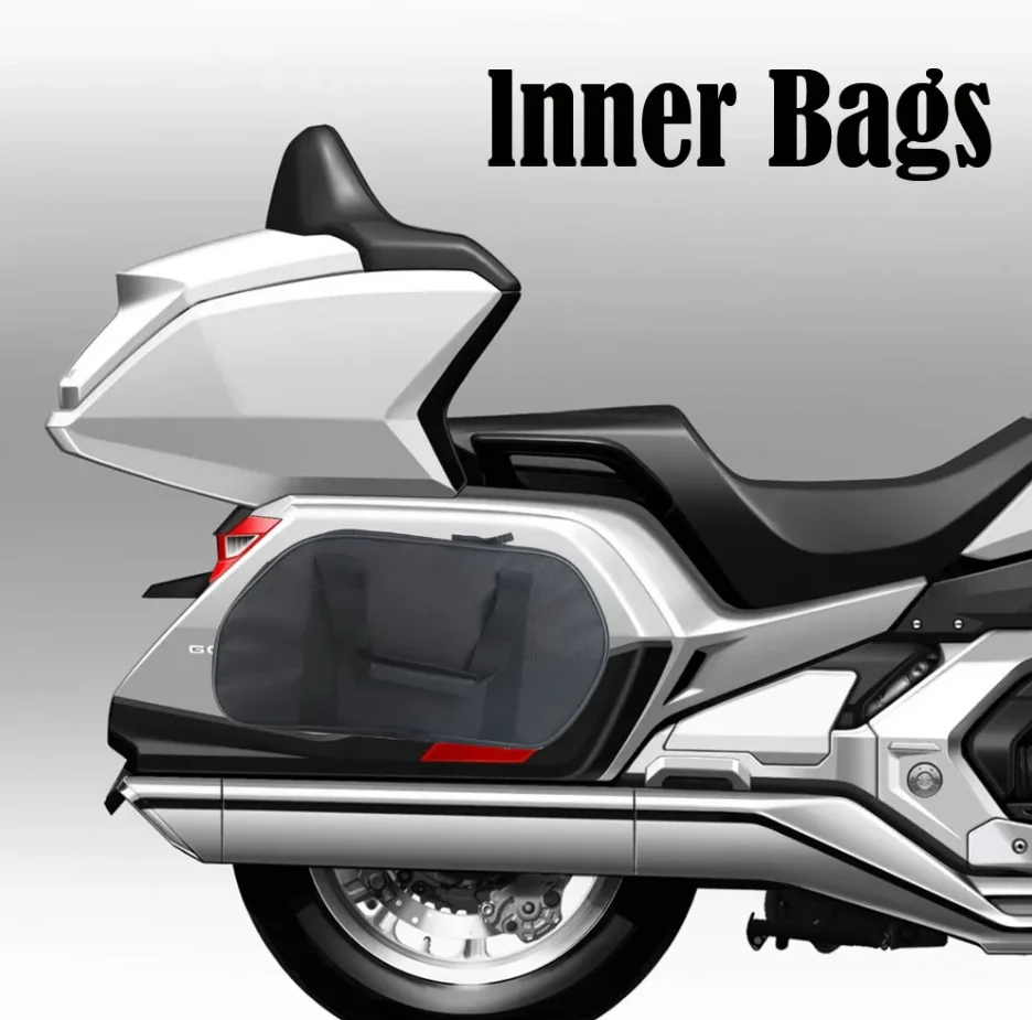 Inner Bags Motorcycle Side Luggage Accessories Bags Black  2018+UP For Honda Goldwing GL1800 F6B GL1800