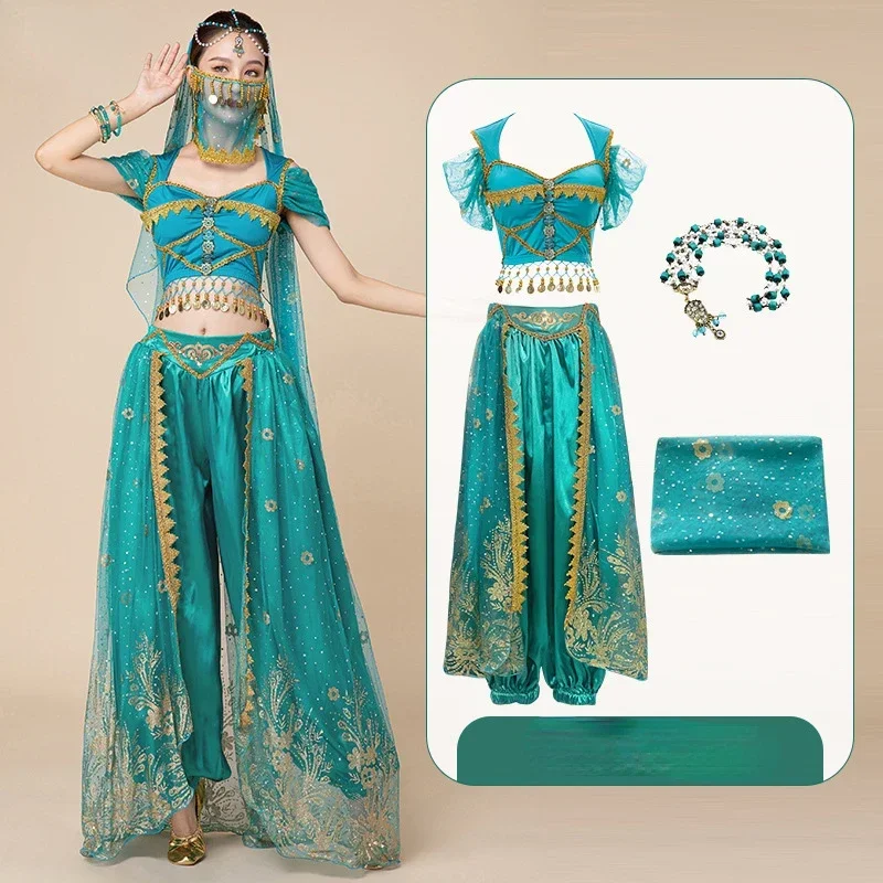 Aladdin Jasmine Princess Belly Dance Practice Costume  Costume Han and Tang Chinese Style Performance Suit for Women