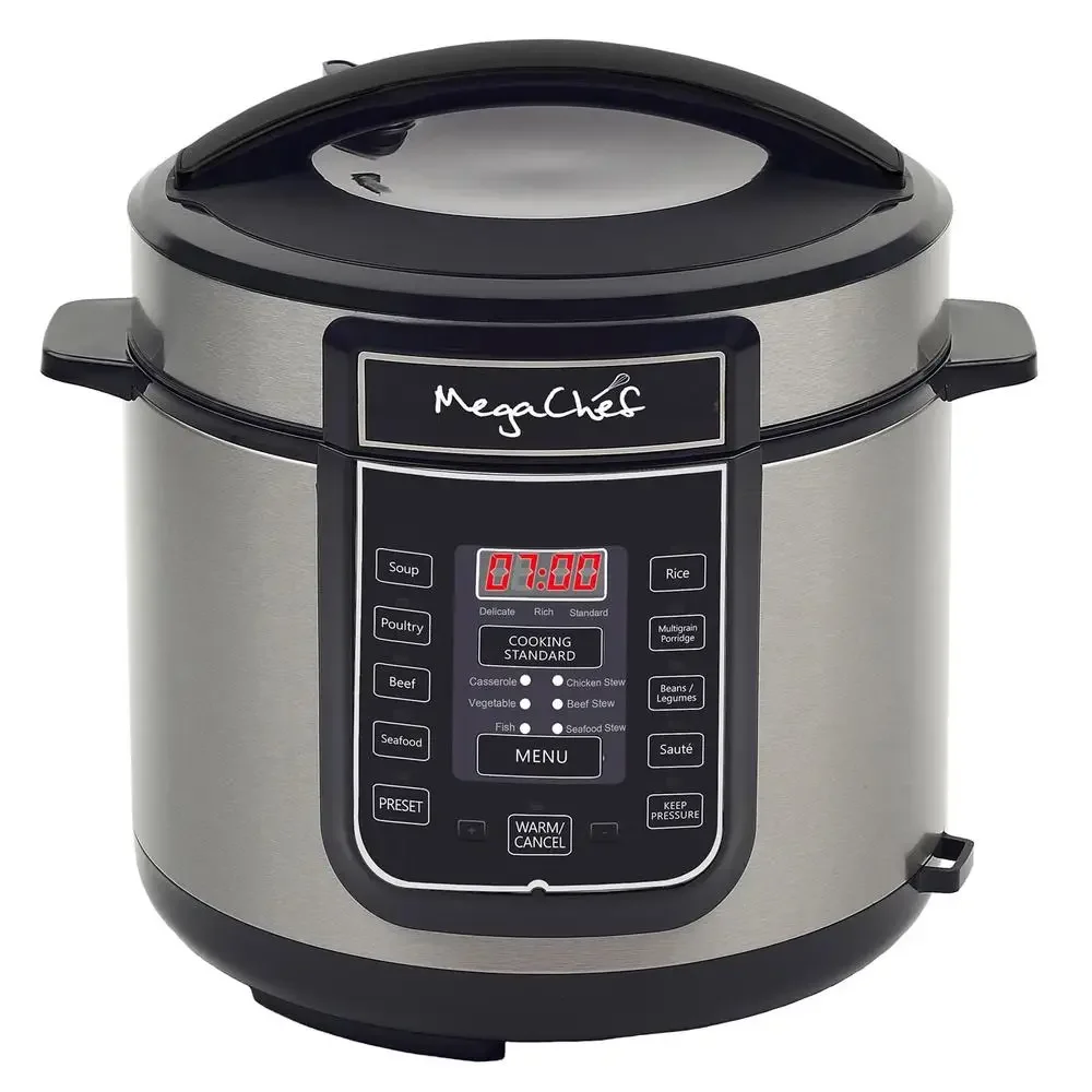 6 Quart Electric Pressure Cooker with 14 Pre-Set Multi-Function Features & Stainless Steel Pot