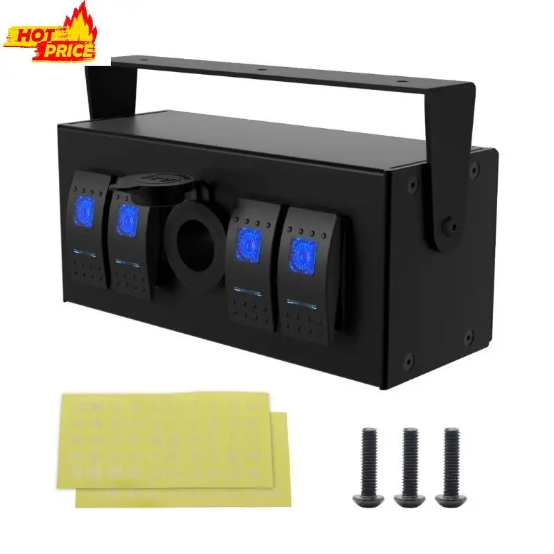 

Водонепроницаемые 4 банд -рокеры коробки с двойными USB -зарядными устройствами и вольтметрами Suiatble для лодок Car Rvs