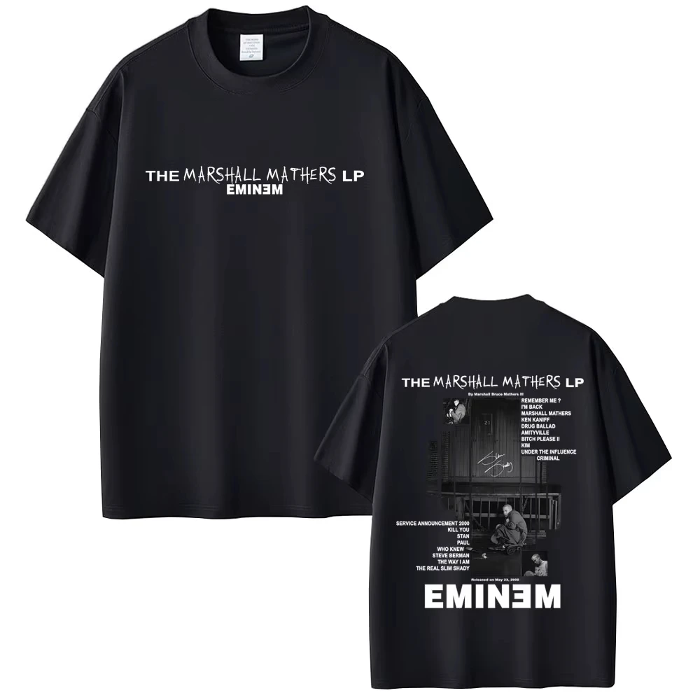 Rapper Eminem 2000 Album Graphic T-shirt Men Women Clothing Hip Hop Fashion Oversized T-shirts Men's Cotton Vintage Tee Shirt