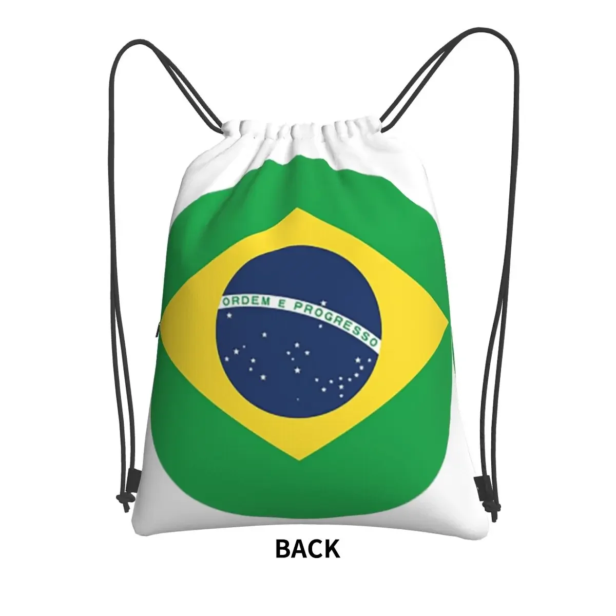 Brazil Circle Flag Bandeira Do Brasil Portable Backpacks Drawstring Bag Drawstring Bundle Pocket Shoes Bags For School Students