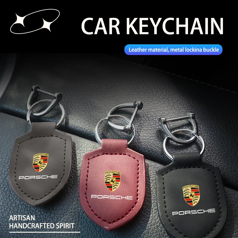 Car Logo Shield Key Chain Plain Keychain Ring Auto Accessory For Porsche Boxster Cayenne Panamera Macan Cayman 911 918 996