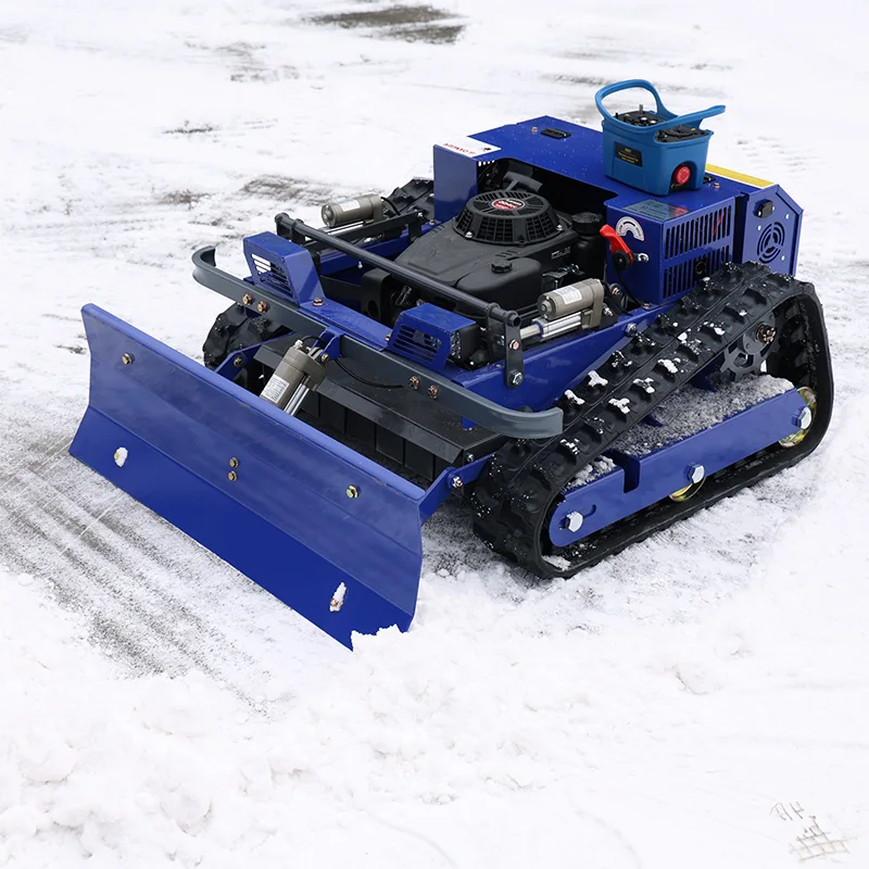 

Customized lawn mower with snow shovel installed in front can be used for municipal snow removal and household snow sweeping