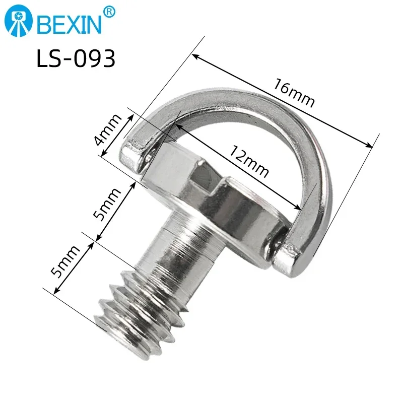 Tornillo de montaje para cámara, tornillo de anillo en D de 1/4 pulgadas, tornillo de liberación rápida de hierro, placa de trípode de 20 hilos para Dslr