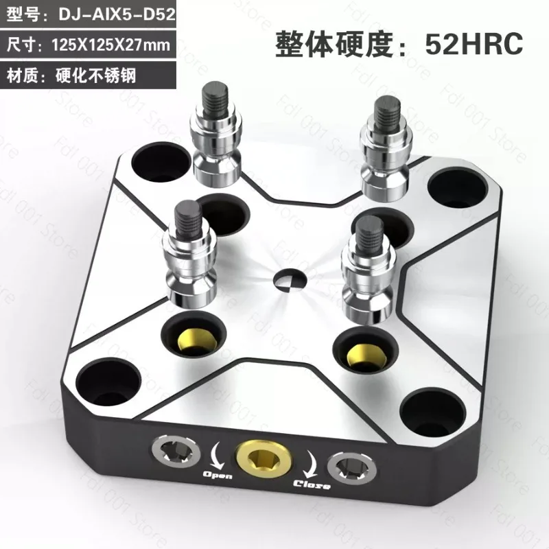 Self Centering Vise for 4th 5th Axis Zero Point Quick Change Fixture Bridge Plate