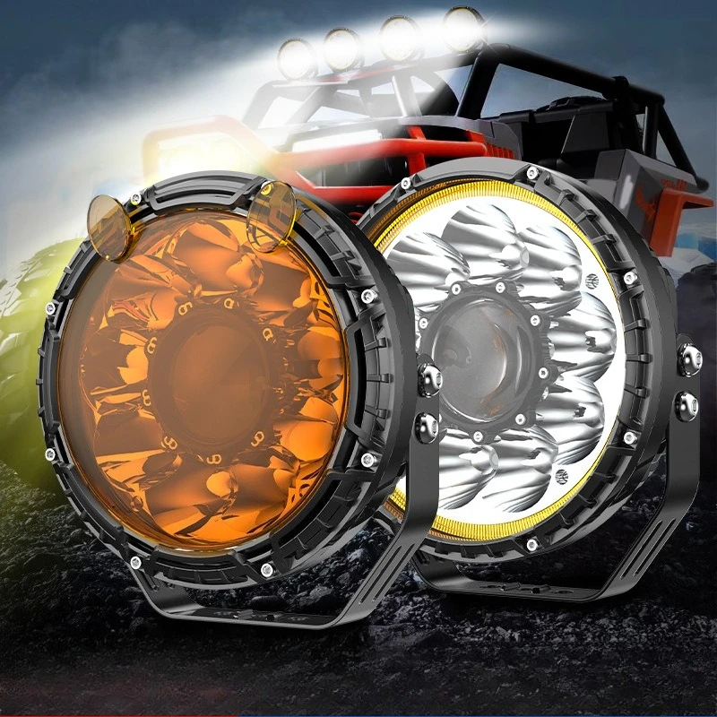 

7 Inch Car Spotlight Bumper Mounted LED Laser Headlight Off Road High Bright Focus Driving Work Lamp Moto Accesorios 12V