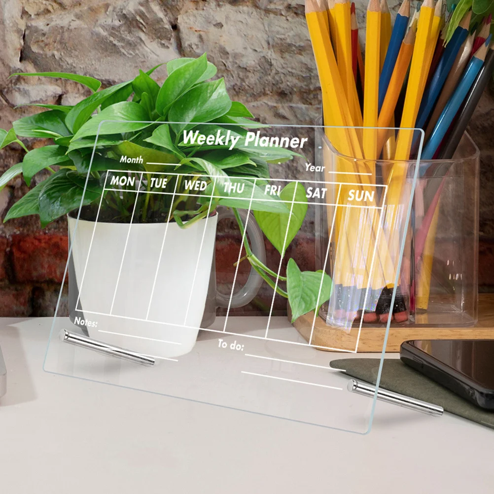 1Set Acrylic Message Board Multi-Function Erasable Note Table Board Home Office Use Office Supply Students Supply