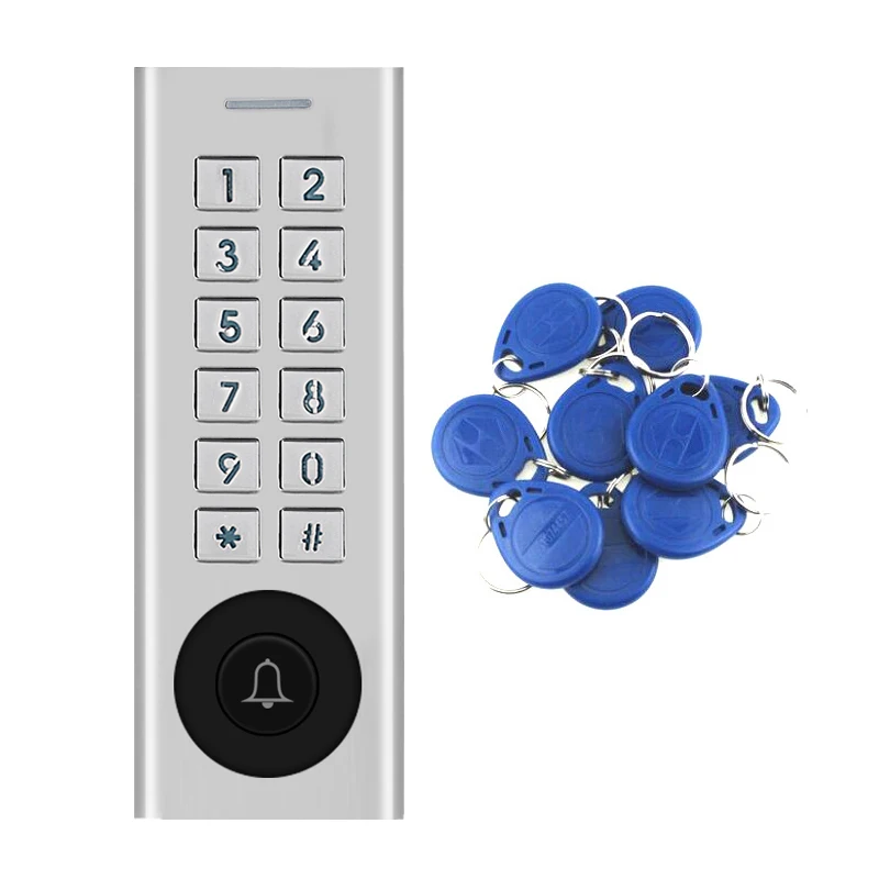 Secukey Metal Access Control Keypad Reader with Doorbell 125KHz EM Card Backlist Door Opener for Outdoor