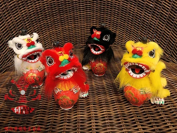 Lion Wake Decoration Popular Chinese Style Miniature Lion Head Decoration Lion Dance Jewelry Lion Drum Foshan