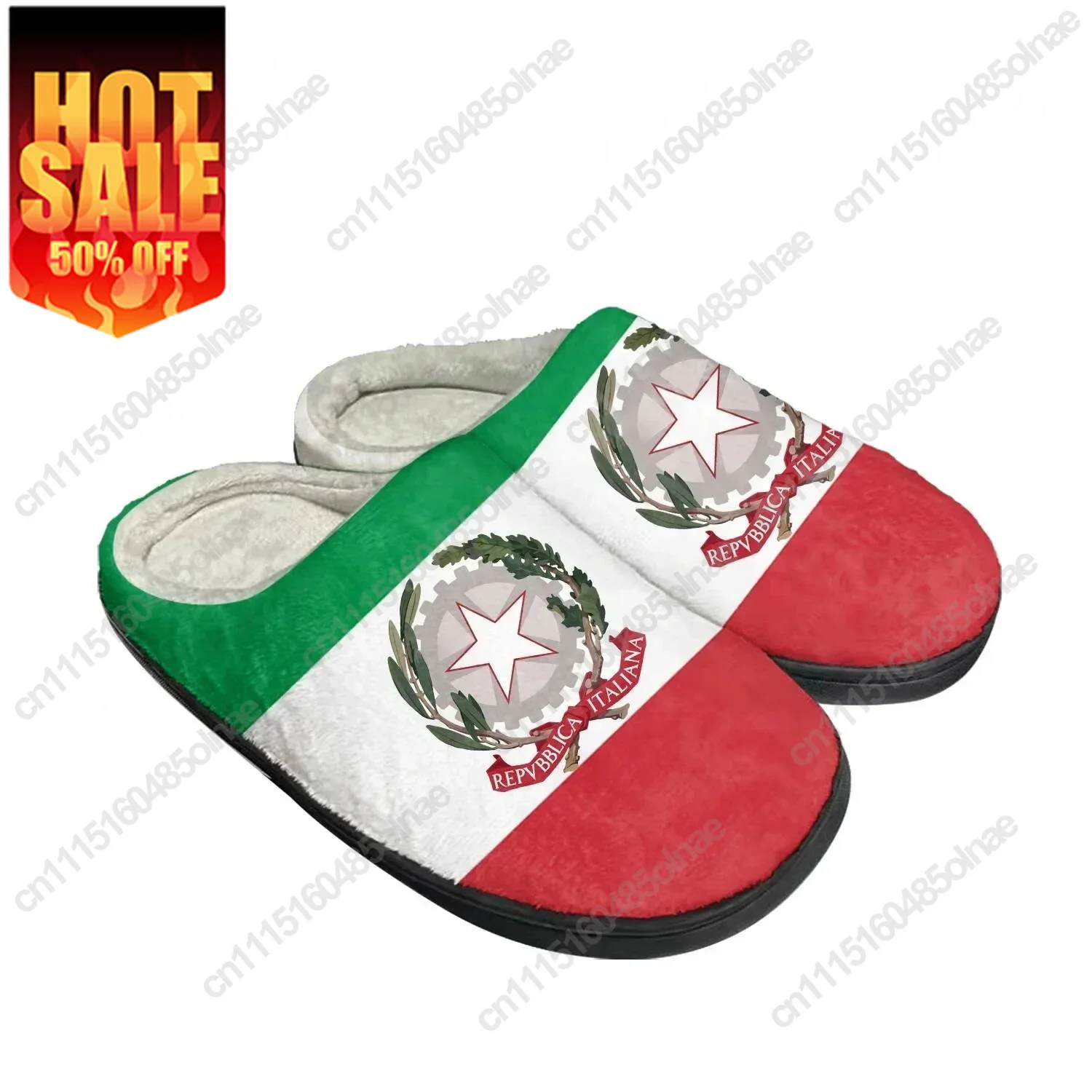 Italian Flag Home Cotton Custom Slippers Mens Womens Sandals Italy Plush Bedroom Fashion Casual Keep Warm Shoes Thermal Slipper