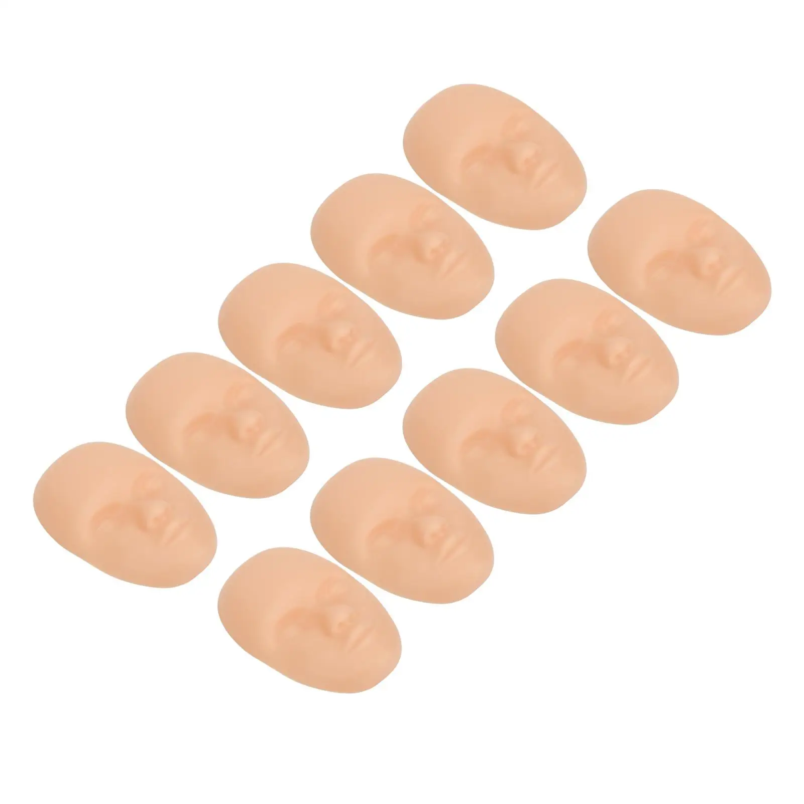 10PCS Soft Silicone Tattoo Practice Skin Head for Eyebrow, Eyeliner & Lip Microblading - Ideal for beginners